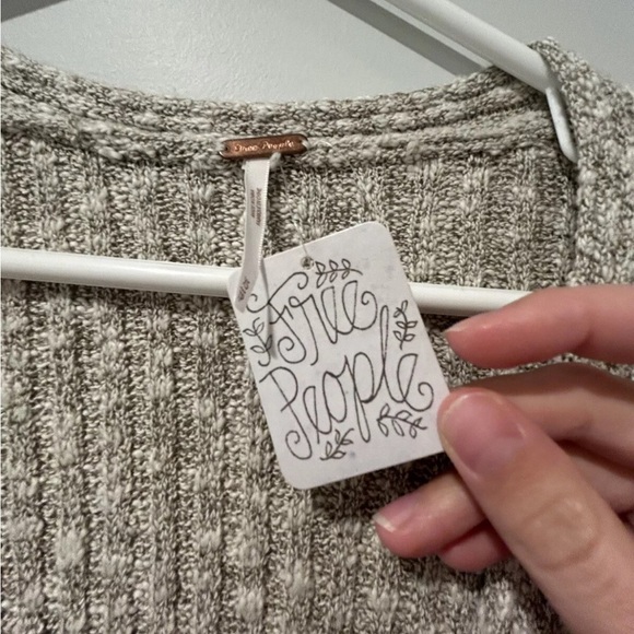 Free People Cotton Blend Long Cozy Cardigan Sweater Women’s XS Cream NWT - Picture 5 of 8